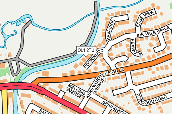 OL1 2TU map - OS OpenMap – Local (Ordnance Survey)