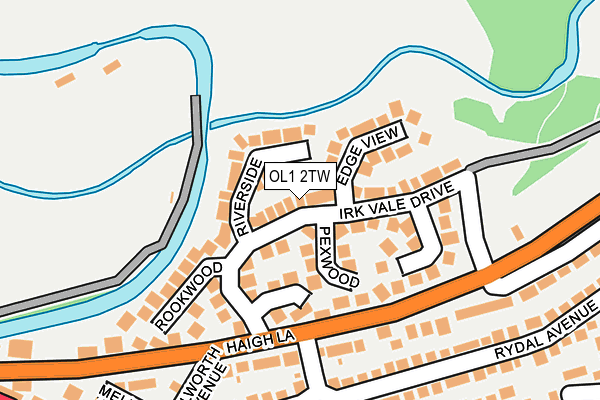 OL1 2TW map - OS OpenMap – Local (Ordnance Survey)