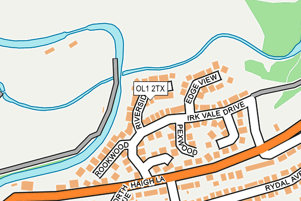 OL1 2TX map - OS OpenMap – Local (Ordnance Survey)