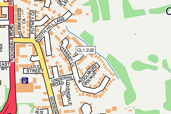 OL1 2UB map - OS OpenMap – Local (Ordnance Survey)