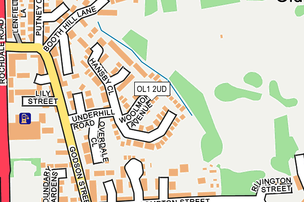 OL1 2UD map - OS OpenMap – Local (Ordnance Survey)