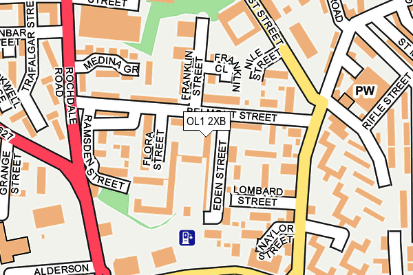 OL1 2XB map - OS OpenMap – Local (Ordnance Survey)