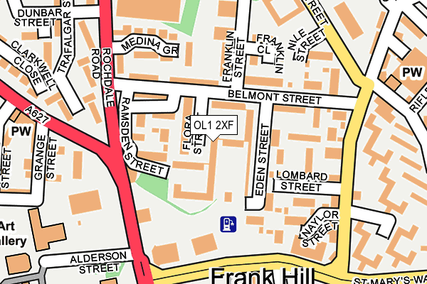 OL1 2XF map - OS OpenMap – Local (Ordnance Survey)