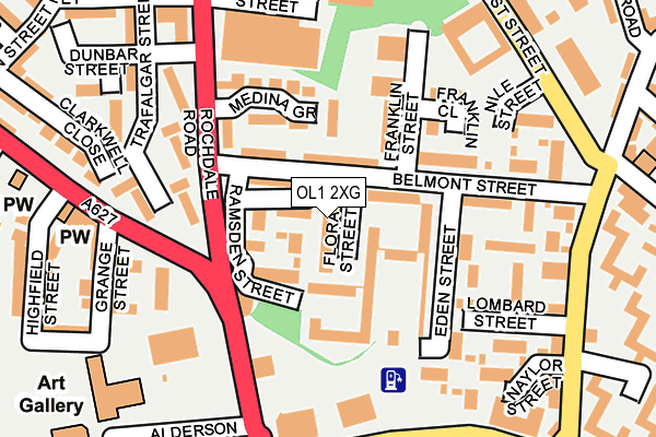 OL1 2XG map - OS OpenMap – Local (Ordnance Survey)