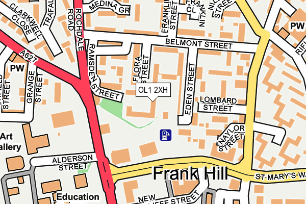 OL1 2XH map - OS OpenMap – Local (Ordnance Survey)