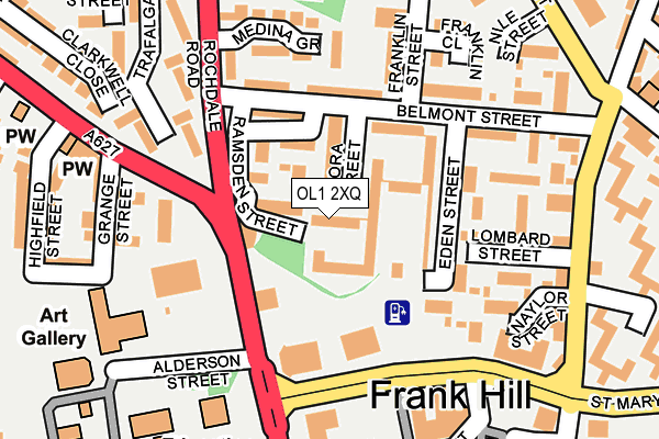 OL1 2XQ map - OS OpenMap – Local (Ordnance Survey)