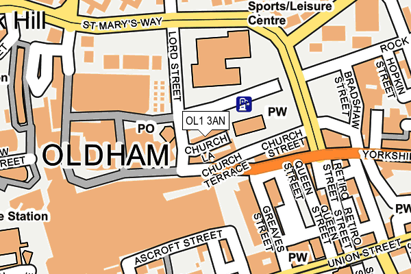 OL1 3AN map - OS OpenMap – Local (Ordnance Survey)