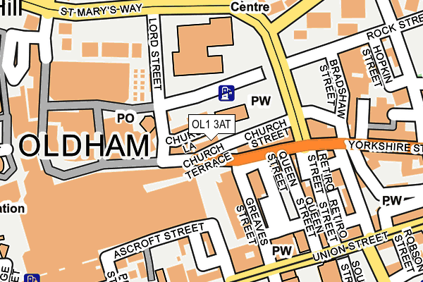 OL1 3AT map - OS OpenMap – Local (Ordnance Survey)