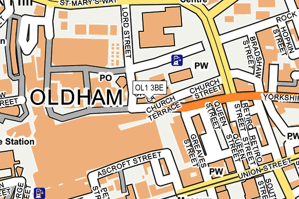 OL1 3BE map - OS OpenMap – Local (Ordnance Survey)