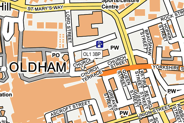 OL1 3BP map - OS OpenMap – Local (Ordnance Survey)