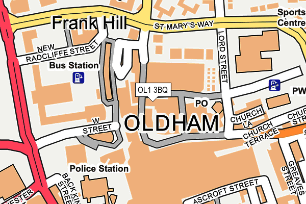OL1 3BQ map - OS OpenMap – Local (Ordnance Survey)