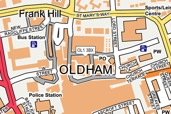 OL1 3BX map - OS OpenMap – Local (Ordnance Survey)