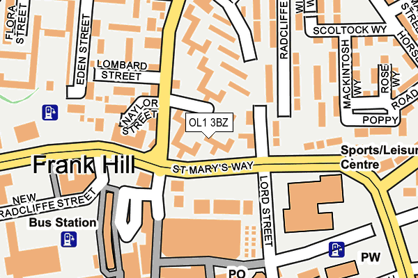 OL1 3BZ map - OS OpenMap – Local (Ordnance Survey)