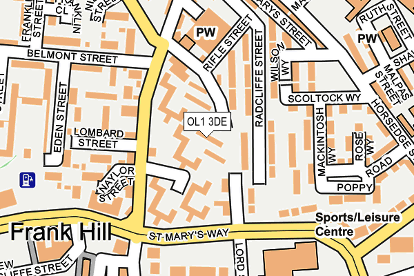 OL1 3DE map - OS OpenMap – Local (Ordnance Survey)