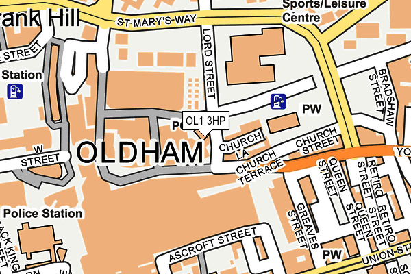 OL1 3HP map - OS OpenMap – Local (Ordnance Survey)