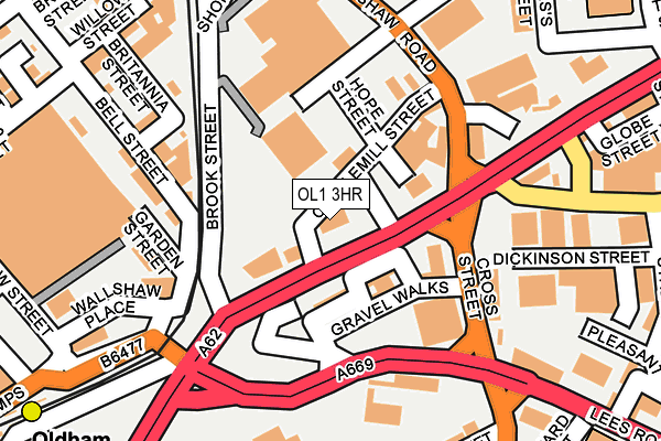 OL1 3HR map - OS OpenMap – Local (Ordnance Survey)
