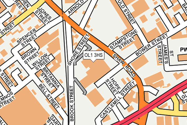 OL1 3HS map - OS OpenMap – Local (Ordnance Survey)