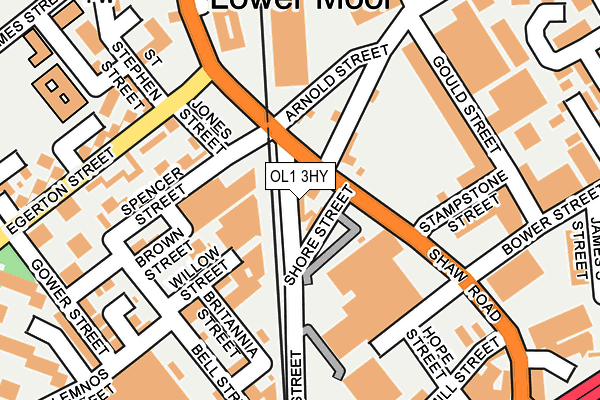 OL1 3HY map - OS OpenMap – Local (Ordnance Survey)