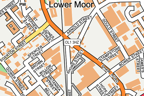 OL1 3HZ map - OS OpenMap – Local (Ordnance Survey)
