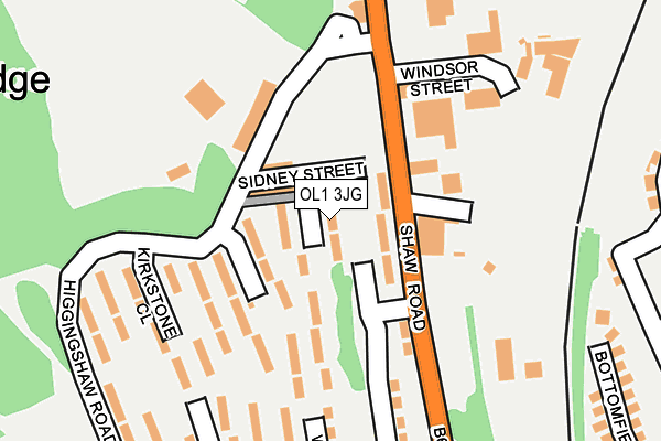 OL1 3JG map - OS OpenMap – Local (Ordnance Survey)