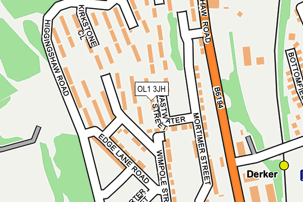 OL1 3JH map - OS OpenMap – Local (Ordnance Survey)