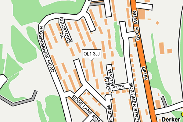 OL1 3JJ map - OS OpenMap – Local (Ordnance Survey)