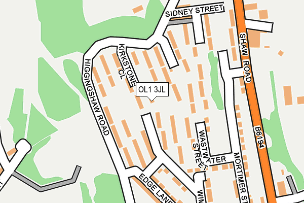 OL1 3JL map - OS OpenMap – Local (Ordnance Survey)