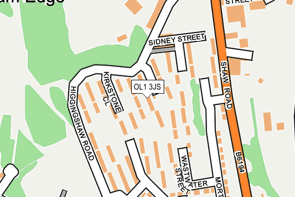 OL1 3JS map - OS OpenMap – Local (Ordnance Survey)