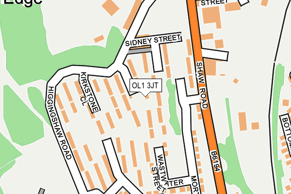 OL1 3JT map - OS OpenMap – Local (Ordnance Survey)
