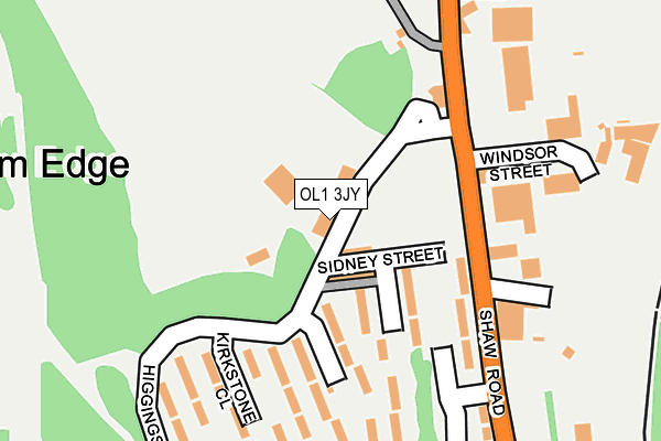 OL1 3JY map - OS OpenMap – Local (Ordnance Survey)