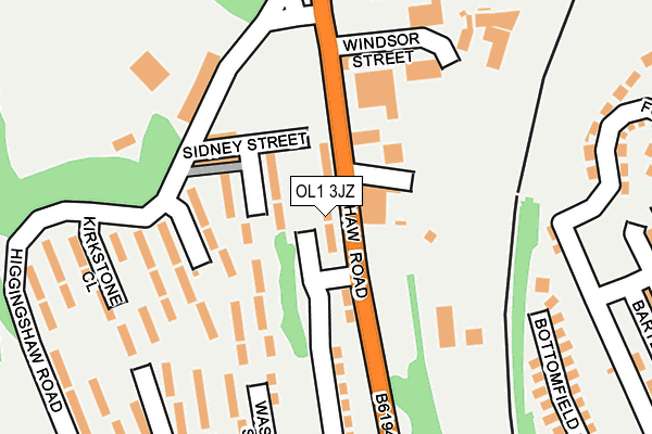 OL1 3JZ map - OS OpenMap – Local (Ordnance Survey)