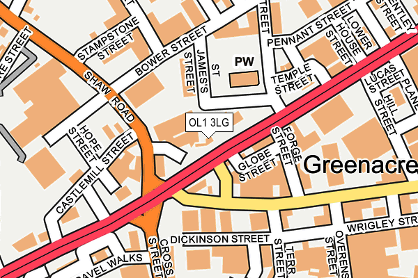 OL1 3LG map - OS OpenMap – Local (Ordnance Survey)