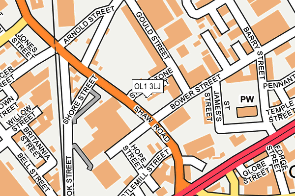 OL1 3LJ map - OS OpenMap – Local (Ordnance Survey)