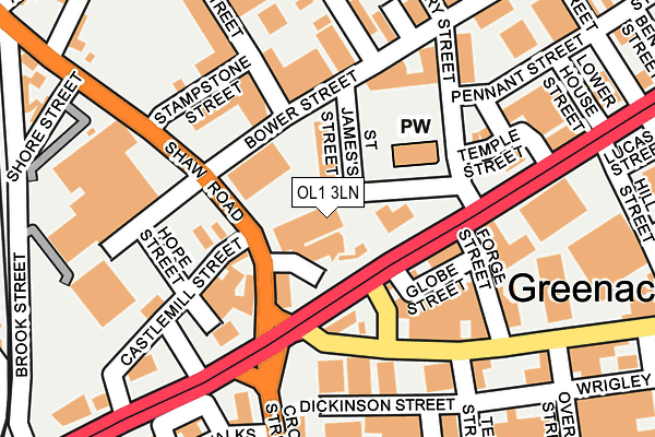 OL1 3LN map - OS OpenMap – Local (Ordnance Survey)