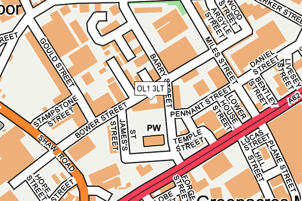 OL1 3LT map - OS OpenMap – Local (Ordnance Survey)