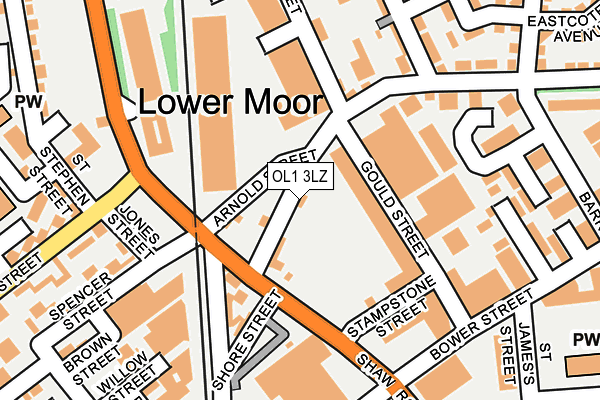 OL1 3LZ map - OS OpenMap – Local (Ordnance Survey)