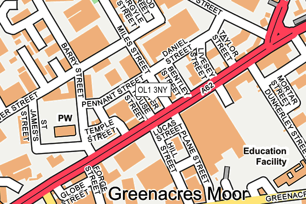 OL1 3NY map - OS OpenMap – Local (Ordnance Survey)