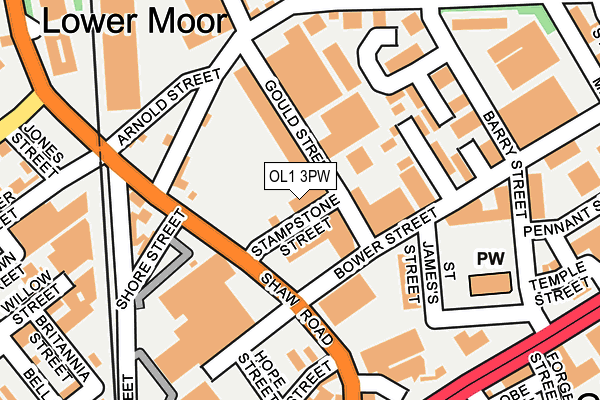 OL1 3PW map - OS OpenMap – Local (Ordnance Survey)