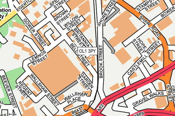 OL1 3PY map - OS OpenMap – Local (Ordnance Survey)