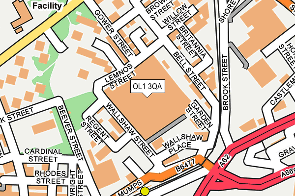 OL1 3QA map - OS OpenMap – Local (Ordnance Survey)