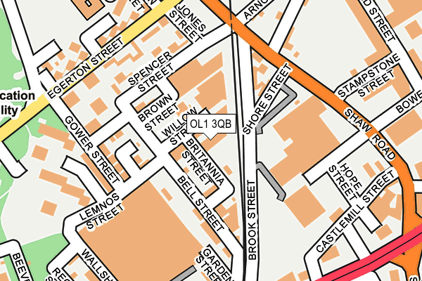 OL1 3QB map - OS OpenMap – Local (Ordnance Survey)