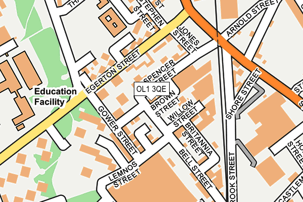 OL1 3QE map - OS OpenMap – Local (Ordnance Survey)