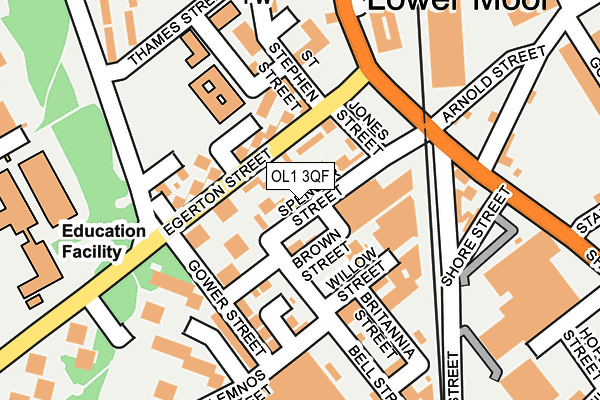 OL1 3QF map - OS OpenMap – Local (Ordnance Survey)