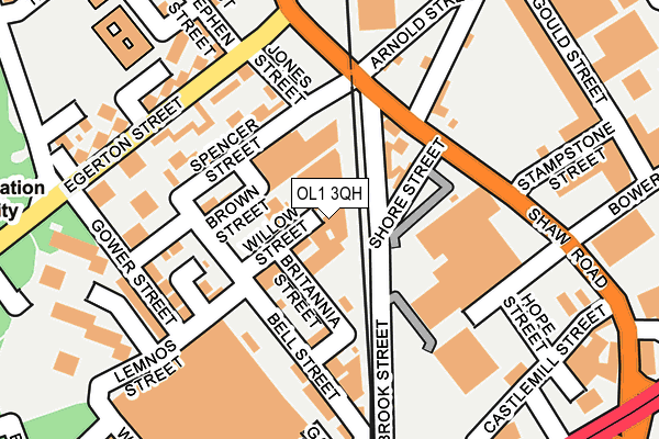 OL1 3QH map - OS OpenMap – Local (Ordnance Survey)
