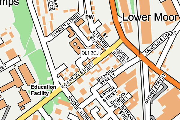 OL1 3QJ map - OS OpenMap – Local (Ordnance Survey)