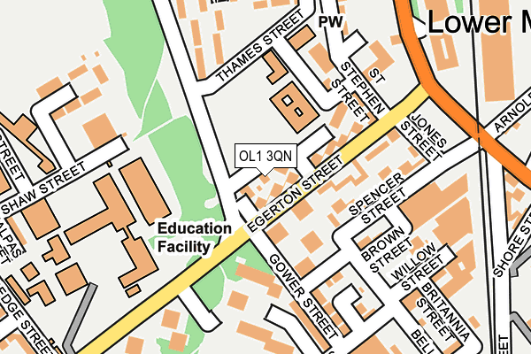 OL1 3QN map - OS OpenMap – Local (Ordnance Survey)