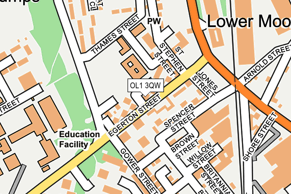 OL1 3QW map - OS OpenMap – Local (Ordnance Survey)