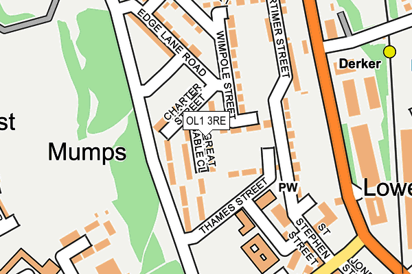 OL1 3RE map - OS OpenMap – Local (Ordnance Survey)