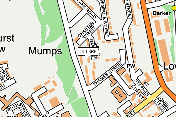 OL1 3RF map - OS OpenMap – Local (Ordnance Survey)