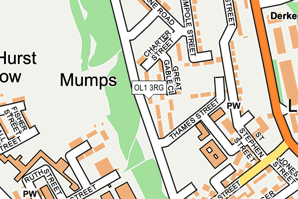 OL1 3RG map - OS OpenMap – Local (Ordnance Survey)